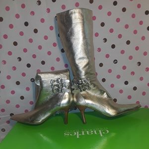 Charles gold boots zip-up